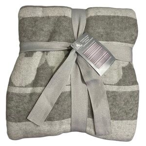 Disney Parks Throw Blanket Home Collection Mickey Mouse Icon Gray & White 60x72